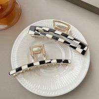 Fashion Black-white Checkerboard Plaid Barrettes Hairpin Hair Accessories main image 3