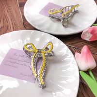 Fashion Sweet Solid Color Bow Metal Grip Alloy Hairpin Female Hair Accessories sku image 2