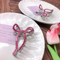 Fashion Sweet Solid Color Bow Metal Grip Alloy Hairpin Female Hair Accessories sku image 8
