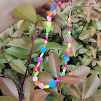Summer New Handmade Beaded Candy Color Heart Bead Flower Necklace main image 4
