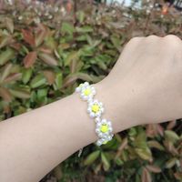 2022 Summer New Handmade Beaded Weave Pearl Creative Sunflower Pastoral Bracelet And Necklace Set main image 1