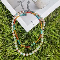 Fashion New Bohemian Style Handmade Beaded Colorful Pearl Multi-layer Necklace main image 5