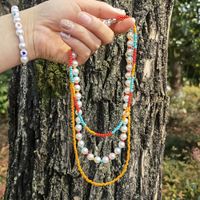 Fashion New Bohemian Style Handmade Beaded Colorful Pearl Multi-layer Necklace main image 2