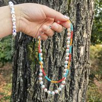 Fashion New Bohemian Style Handmade Beaded Colorful Pearl Multi-layer Necklace main image 3