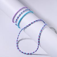 New Simple Hand Jewelry Colorful Bead Crystal Handmade Multi-layer Resin Bracelet Set Wholesale main image 3