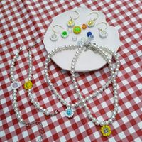 2022 New Simple Smiley Face Pendant Handmade Beaded Pearl Necklace Clavicle Chain Wholesale sku image 1
