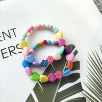 2022 New Creative Simple Candy Color Heart Bead Flower Smile Handmade Resin Bracelet main image 4