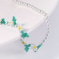 2022 New Summer Handmade Beaded Weave Flowers Leaf Pearl Necklace Bracelet Set Wholesale main image 5