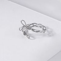 New Vintage Hand-woven Alloy Silver Plated  Pearl Twisted Irregular Ring main image 3