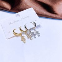 Fashion Zircon Micro Inlaid Cute Small Snakes Ear Clip Small Ear Ring Wholesale main image 4