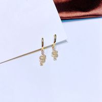 Fashion Zircon Micro Inlaid Cute Small Snakes Ear Clip Small Ear Ring Wholesale sku image 1