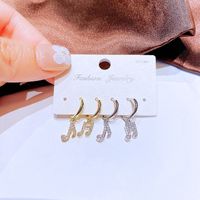 Fashion Micro Inlaid Zircon Notes Ear Clip Gold Plated Jewelry Wholesale main image 3