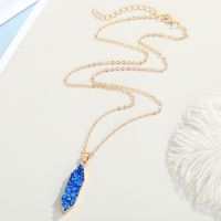 Blau Sapphire Halskette Diamant Harz Wasser Tropfen Ohrringe Halskette Set Ornament main image 4
