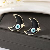 Vintage Bösen Augen Ohr Studs Tropft Öl Mond Auge Ohrringe Großhandel sku image 2