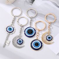Fashion Alloy Inlaid Eye Shaped Keychain Gold Plated Bag Pendant Accessories main image 6