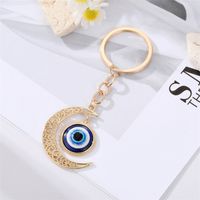 Fashion Alloy Inlaid Eye Shaped Keychain Gold Plated Bag Pendant Accessories main image 3