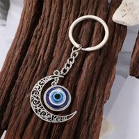 Fashion Alloy Inlaid Eye Shaped Keychain Gold Plated Bag Pendant Accessories main image 2