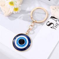 Fashion Alloy Inlaid Eye Shaped Keychain Gold Plated Bag Pendant Accessories sku image 1