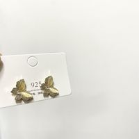 Fashion Delicate Full Diamond Opal Inlaid Butterfly Pattern Studs Earrings main image 2