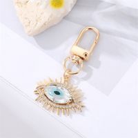 Fashion Alloy Inlaid  Rhinestone Eye Shaped Keychain Electroplated Gold Handbag Pendant sku image 2