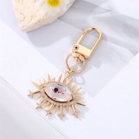 Fashion Alloy Inlaid  Rhinestone Eye Shaped Keychain Electroplated Gold Handbag Pendant sku image 6