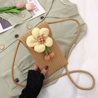 Cute New Woven Flower Women's Bag Crossbody Phone Shoulder Bag main image 5