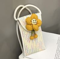 Cute New Woven Flower Women's Bag Crossbody Phone Shoulder Bag main image 2