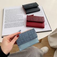 Korean Style Card Holder Fold Women's College Style Small Wallet main image 5