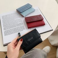 Korean Style Card Holder Fold Women's College Style Small Wallet main image 4
