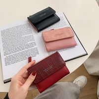 Korean Style Card Holder Fold Women's College Style Small Wallet main image 6