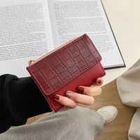 Korean Style Card Holder Fold Women's College Style Small Wallet main image 3