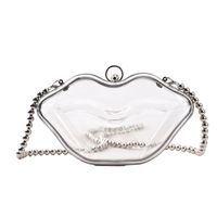 Fashion Pearl Chain Messenger Transparent Gel Bag sku image 3