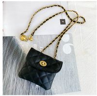 Korean Style New Rhombus Small Waist Bag Small Golden Balls Crossbody Chain Bag sku image 3
