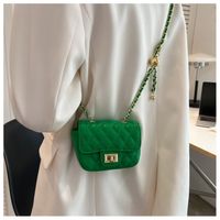 Candy Color Classic Style Pu Chain Bag Rhombic Embroidery Thread Women's Bag Wholesale sku image 2