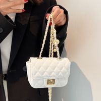 Candy Color Classic Style Pu Chain Bag Rhombic Embroidery Thread Women's Bag Wholesale main image 2
