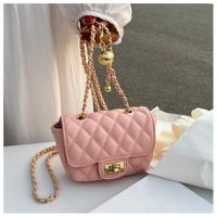 Candy Color Classic Style Pu Chain Bag Rhombic Embroidery Thread Women's Bag Wholesale sku image 5