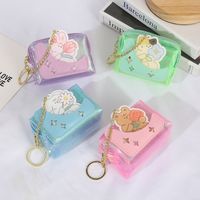 2022 New Cartoon Card Coin Purse Jelly Color Transparent Storage Bag Wallet Wholesale main image 1