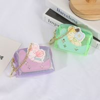 2022 New Cartoon Card Coin Purse Jelly Color Transparent Storage Bag Wallet Wholesale main image 4