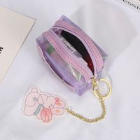 2022 New Cartoon Card Coin Purse Jelly Color Transparent Storage Bag Wallet Wholesale main image 3