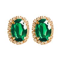 Fashion New Green Crystal Flowers Female Zircon-embedded Alloy Earrings main image 5