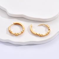Fashion Simple Geometric Copper Gold Plated
inlaid Zircon Earrings main image 2
