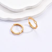 Mode Einfache Geometrische Kupfer Vergoldet
intarsien Zirkon Ohrringe main image 3
