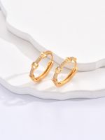 Fashion Simple Geometric Copper Gold Plated
inlaid Zircon Earrings main image 4