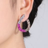 Fashion Colorful Geometric Water Drops Inlay Rhinestone Stud Earrings main image 1
