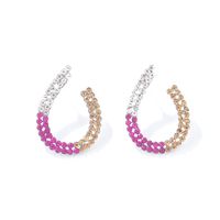 Fashion Colorful Geometric Water Drops Inlay Rhinestone Stud Earrings main image 2