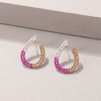 Fashion Colorful Geometric Water Drops Inlay Rhinestone Stud Earrings main image 3