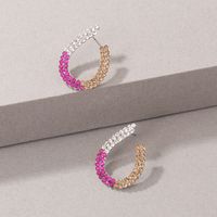 Fashion Colorful Geometric Water Drops Inlay Rhinestone Stud Earrings main image 4