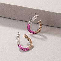 Fashion Colorful Geometric Water Drops Inlay Rhinestone Stud Earrings main image 5