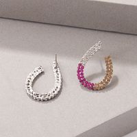 Fashion Colorful Geometric Water Drops Inlay Rhinestone Stud Earrings main image 6