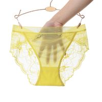 Plus Size Sexy Mesh Women's Mid-waist Panties Lace Purified Cotton Crotch sku image 16